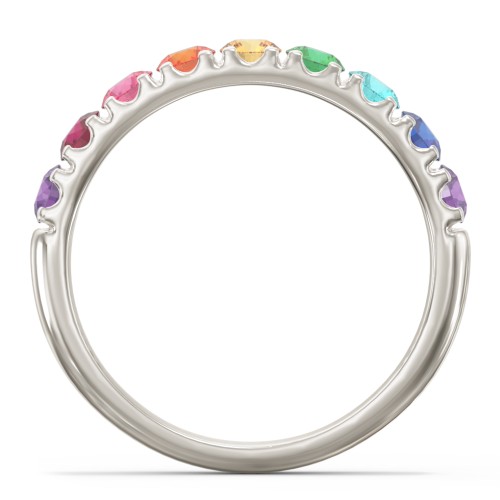 Rainbow Stackable Ring - 3mm – 10K White Gold with Topaz - Rainbow