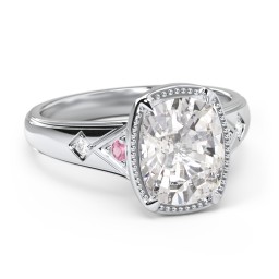 Elongated Cushion "Golden Era" Ring with Birthstones