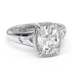 Elongated Cushion "Golden Era" Ring with Birthstones