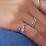 Initial & Birthstone Bypass Ring – 10K White Gold with Emerald