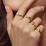 Initial & Birthstone Bypass Ring – 10K White Gold with Emerald