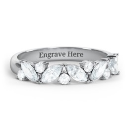 5 Marquise Birthstone Ring with Round Accents