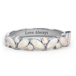 6 Marquise Birthstone Ring with Round Accents