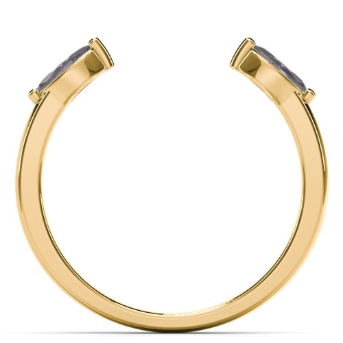 Marquise Birthstone Open Cuff Ring – 18K Gold Plated Silver with Alexandrite