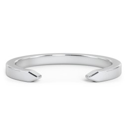 Narrow Essential Open Cuff Band Ring - Medium Gap in 925 Sterling Silver
