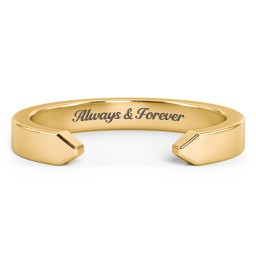 Wide Essential Open Cuff Band Ring - Medium Gap in 18K Gold Plated Silver