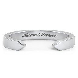 Wide Essential Open Cuff Band Ring - Medium Gap in 925 Sterling Silver