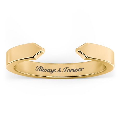 Wide Essential Open Cuff Band Ring - Small Gap – 18K Gold Plated Silver