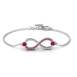 Double Stone Infinity Accent Bracelet