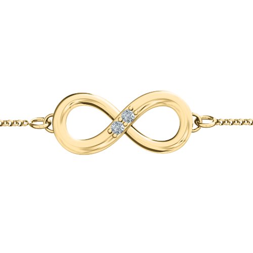 "Twosome" Infinity Bracelet – 18K Gold Plated Silver with Cubic Zirconia