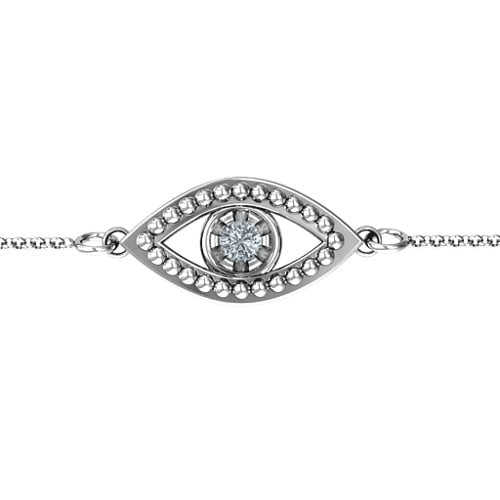 Evil Eye Bracelet – Sterling Silver with Diamond