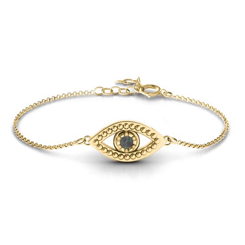 Evil Eye Bracelet – 18K Gold Plated Silver with Alexandrite