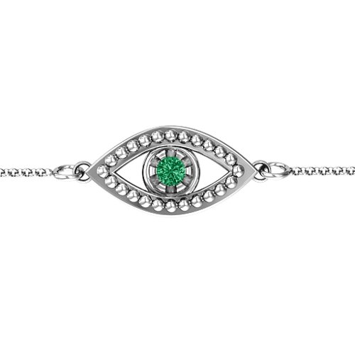 Evil Eye Bracelet – Sterling Silver with Emerald