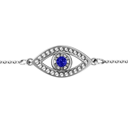 Evil Eye Bracelet – Sterling Silver with Blue Sapphire