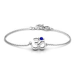 Om - Sound of Universe Bracelet with Round Stone