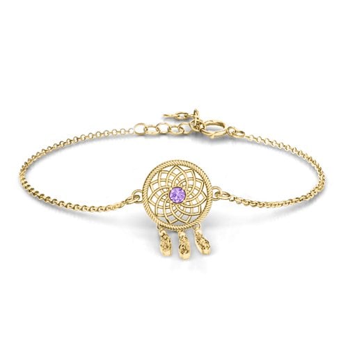 Dream Catcher Bracelet – 10K Yellow Gold with Amethyst