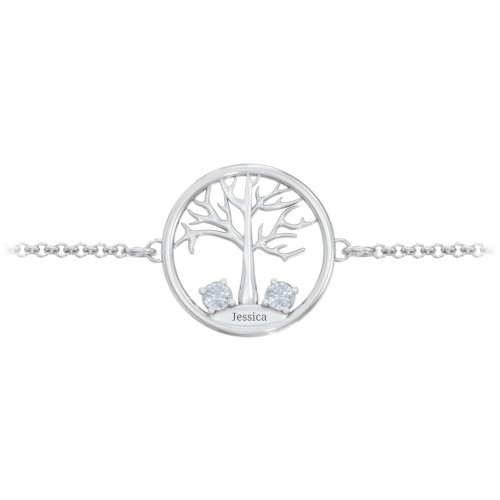 1 - 4 Stone Family Tree Bracelet