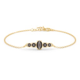 Oval Centre with 4 Side Round Stones Bracelet
