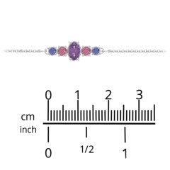 Oval Centre with 4 Side Round Stones Bracelet