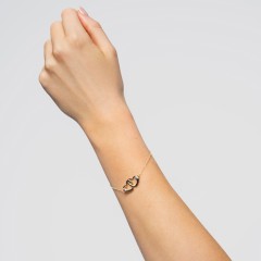 Interlocking Heart Promise Bracelet with Two Stones