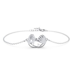Pinky Swear Promise Bracelet in 925 Sterling Silver with Diamond