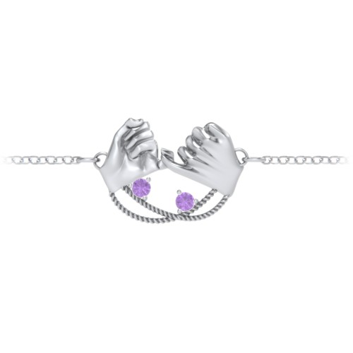 Pinky Swear Promise Bracelet – Sterling Silver with Amethyst