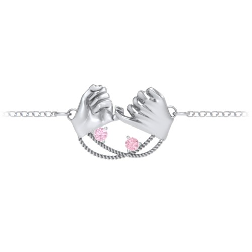Pinky Swear Promise Bracelet – Sterling Silver with Pink Tourmaline