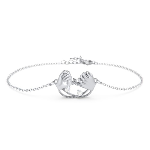 Pinky Swear Promise Bracelet – Sterling Silver with Diamond