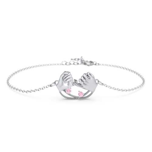 Pinky Swear Promise Bracelet – Sterling Silver with Pink Tourmaline
