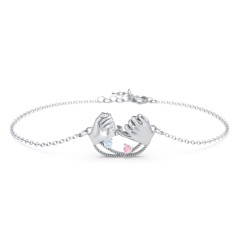 Pinky Swear Promise Bracelet – 18K Gold Plated Silver with Aquamarine and Pink Tourmaline
