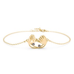 Pinky Swear Promise Bracelet in 18K Gold Plated Silver with Smokey Quartz