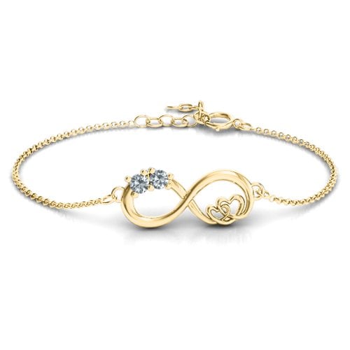 Double the Love Infinity Bracelet – 10K Yellow Gold with Diamond