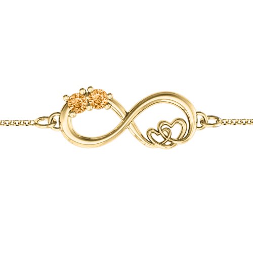 Double the Love Infinity Bracelet – 18K Gold Plated Silver with Citrine