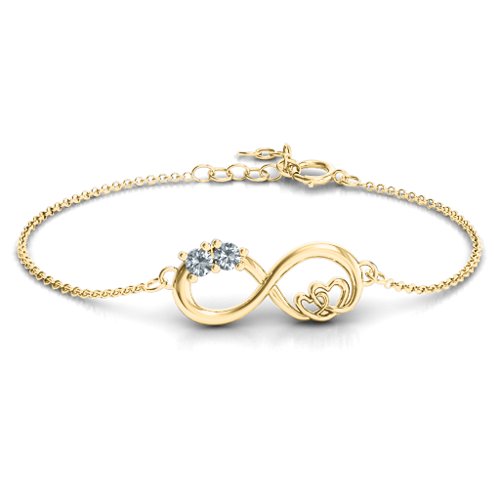 Double the Love Infinity Bracelet – 10K Yellow Gold with Diamond