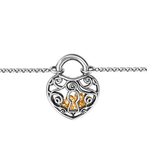 True Love's Lock Caged Bracelet – Sterling Silver with Citrine