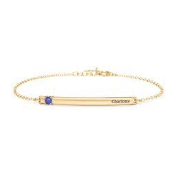 Engraveable Bar Bracelet with 1-5 Stones
