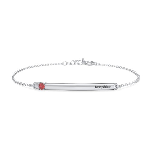 Engraveable Bar Bracelet with 1-5 Stones