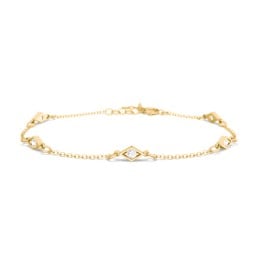 Diamond Shape Charm Bracelet with Gemstones