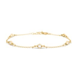 Diamond Shape Charm Bracelet with Gemstones