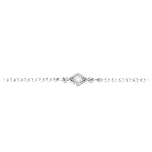 Diamond Shape Charm Bracelet with Gemstones
