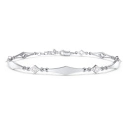 Engravable Modern Family Bracelet with Round Birthstones (1-5 Stones)