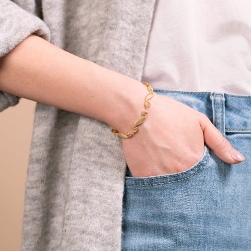 Engravable Beaded Family Bracelet with Round Birthstones (1-6 Stones)