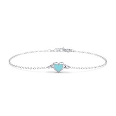 Heart Bracelet with Cold Enamel – Sterling Silver