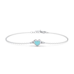 Heart Bracelet with Cold Enamel in 925 Sterling Silver