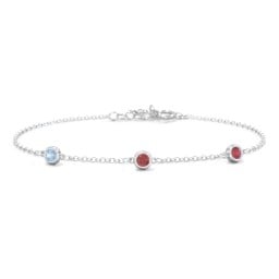 Bezel-Set Round Stone Station Bracelet