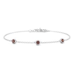 Bezel-Set Round Stone Station Bracelet