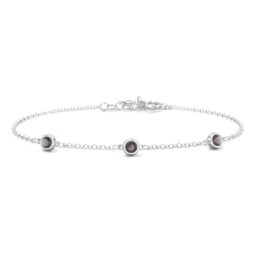 Bezel-Set Round Stone Station Bracelet