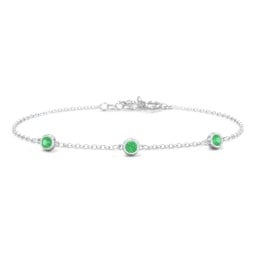 Bezel-Set Round Stone Station Bracelet