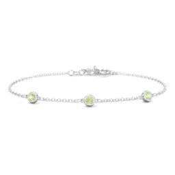 Bezel-Set Round Stone Station Bracelet