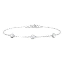 Bezel-Set Round Stone Station Bracelet